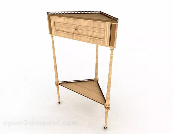 Bedroom Dressing Table With Rectangular Mirror 3d model