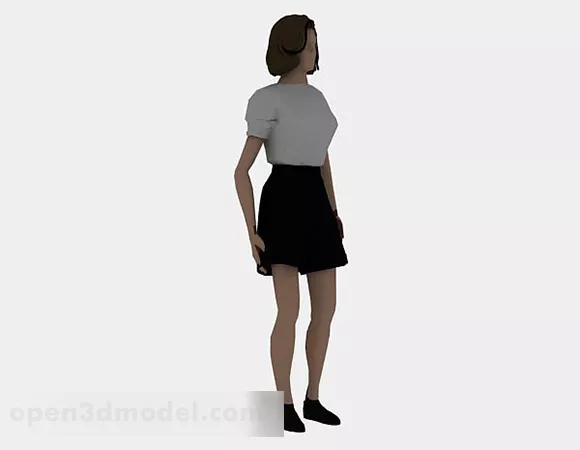 Business Female Character 3d model Business Female Character 3d model