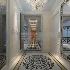 Mosaic Decoration Home Aisle Interior 3d model