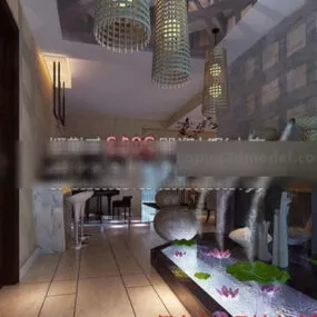 Indoor Pool Scene 3d model