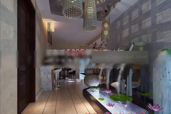 Indoor Pool Scene 3d model Indoor Pool Scene 3d model