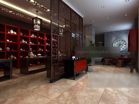 Chinese Wood Partition Design Interior 3d model Chinese Wood Partition Design Interior 3d model