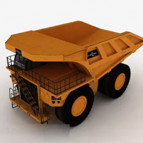 Yellow 4 Wheeler Truck 3d model