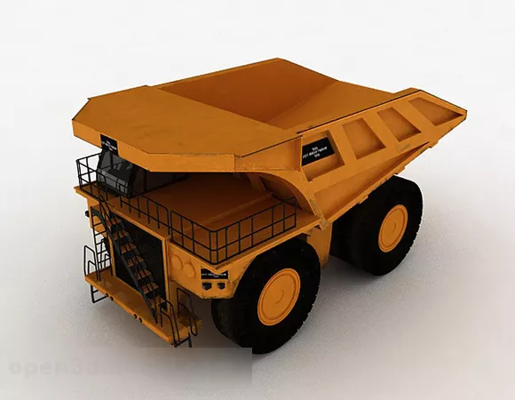 Yellow 4 Wheeler Truck 3d model Yellow 4 Wheeler Truck 3d model