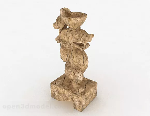 Yellow Bauble Sculpt Decor 3d model Yellow Bauble Sculpt Decor 3d model