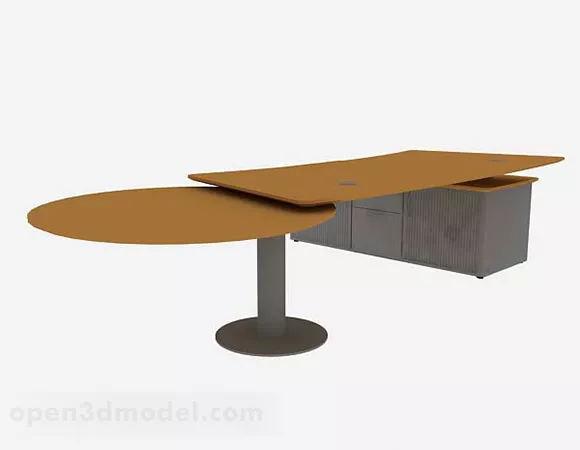 Yellow Brown Desk 3d model Yellow Brown Desk 3d model