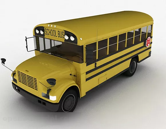Yellow Bus School Bus Vehicle 3d model Yellow Bus School Bus Vehicle 3d model