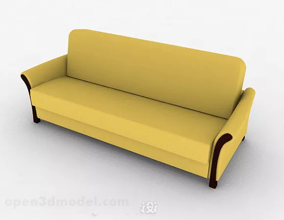 Yellow Casual Multiseater Sofa Decor 3d model Yellow Casual Multiseater Sofa Decor 3d model
