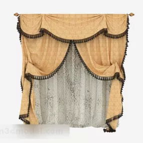 Yellow Double Curtain 3d model