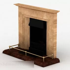 Yellow Fireplace 3d model