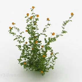 Green Yellow Flower Plant 3d model