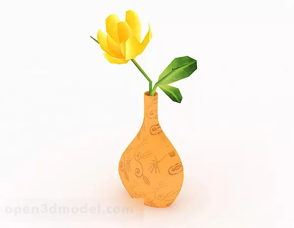 Yellow Flowers Home Decoration 3d model Yellow Flowers Home Decoration 3d model
