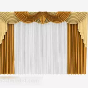 Yellow High-end Curtains 3d model