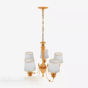 Yellow Home Chandelier 3d model