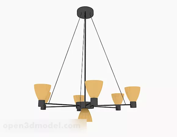 Yellow Home Living Room Chandelier 3d model Yellow Home Living Room Chandelier 3d model