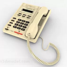 Vintage Yellow Home Phone 3d model
