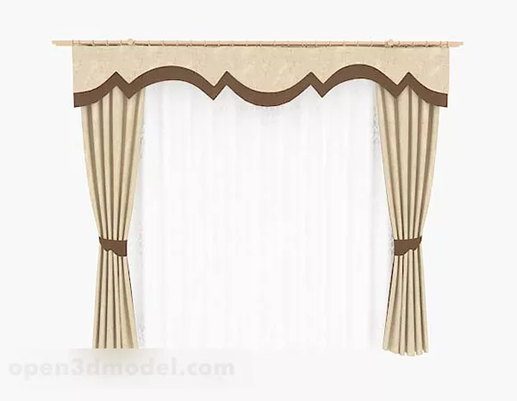Yellow Home Simple Curtain 3d model Yellow Home Simple Curtain 3d model