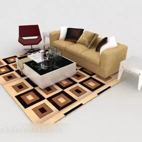 Yellow Home Simple Multiseater Sofa 3d model