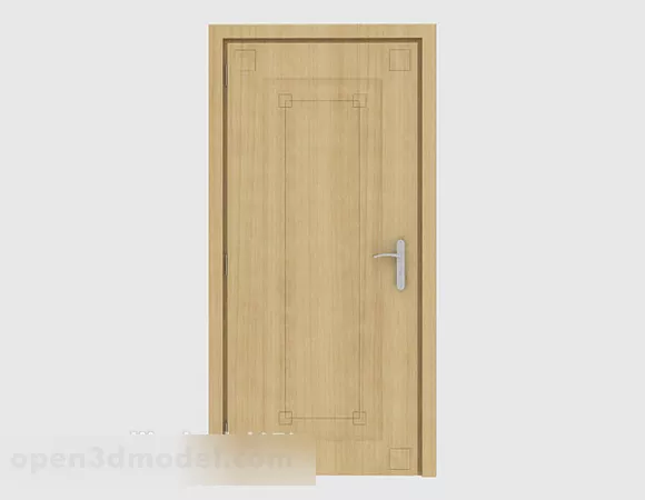 Yellow Home Solid Wood Door Structure Free 3d Model - .Max - Open3dModel