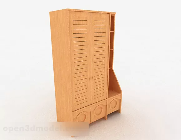 High Wardrobe With Drawers 3d model