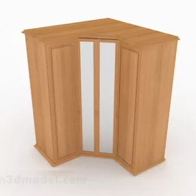 Yellow Home Wooden Wardrobe 3d model