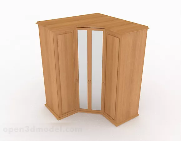 Furniture Wardrobe With Floral Decoration 3d model