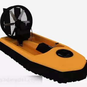 Yellow Speedboat With Propeller 3d model