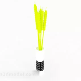 Yellow Living Home Decoration 3d model