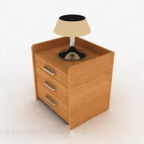 Yellow Minimalist Bedside Table 3d model
