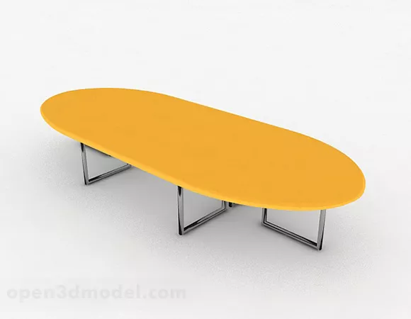 Yellow Minimalist Conference Table Design 3d model Yellow Minimalist Conference Table Design 3d model
