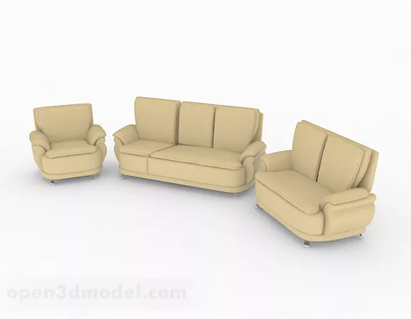 Yellow Minimalist Combination Sofa Furniture 3d model Yellow Minimalist Combination Sofa Furniture 3d model