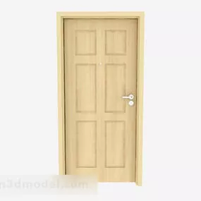 Yellow Minimalist Home Wooden Door 3d model