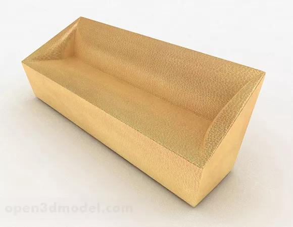 Yellow Minimalist Multiseater Sofa 3d model Yellow Minimalist Multiseater Sofa 3d model