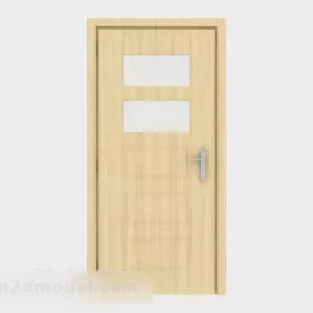 Yellow Minimalist Solid Wood Door 3d model