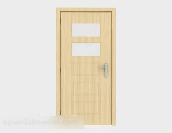 Yellow Minimalist Solid Wood Door 3d model Yellow Minimalist Solid Wood Door 3d model