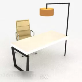 Yellow Minimalist Table Chair 3d model
