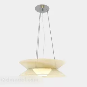 Yellow Minimalistic Chandelier 3d model