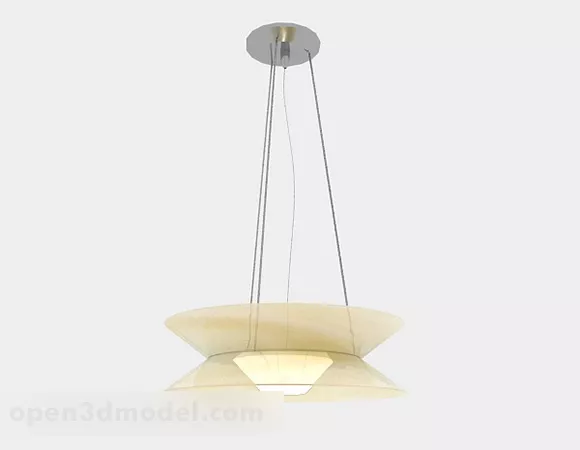 Yellow Minimalistic Chandelier 3d model Yellow Minimalistic Chandelier 3d model