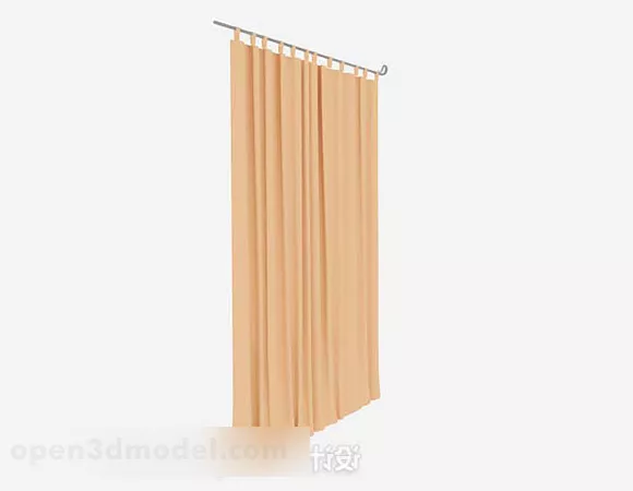 Yellow Minimalistic Curtain 3d model Yellow Minimalistic Curtain 3d model