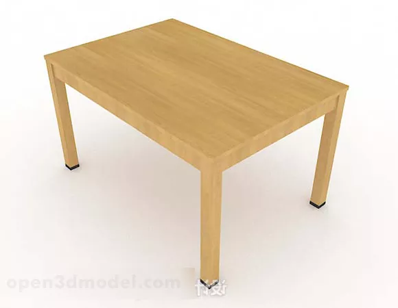 Yellow Minimalist Dining Table 3d model Yellow Minimalist Dining Table 3d model
