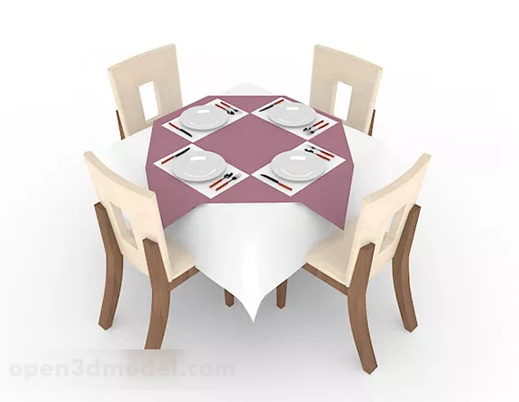 Square Dining Table And Chair 3d model Square Dining Table And Chair 3d model