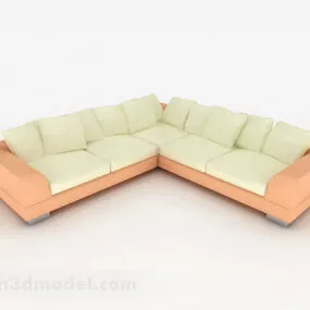 Yellow Multiseater Sofa 3d model