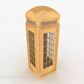 Wooden Outdoor Phone Booth 3d model