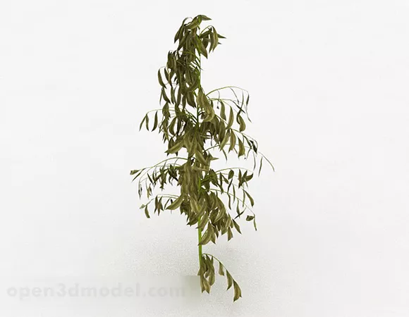 Yellow Oval Leaf Tree 3d model Yellow Oval Leaf Tree 3d model