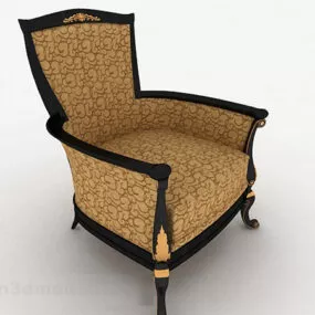 Yellow Pattern Single Sofa 3d model