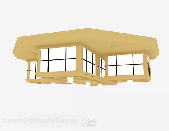 Yellow Personality Ceiling Lamp 3d model Yellow Personality Ceiling Lamp 3d model