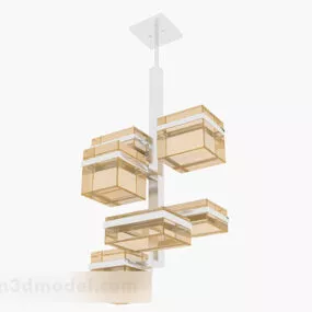 Yellow Personality Chandelier 3d model