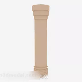 Classic Yellow Pillar Column 3d model