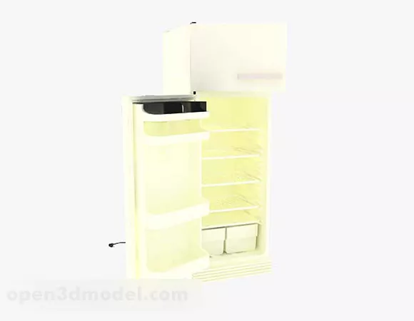 Yellow Color Refrigerator 3d model Yellow Color Refrigerator 3d model