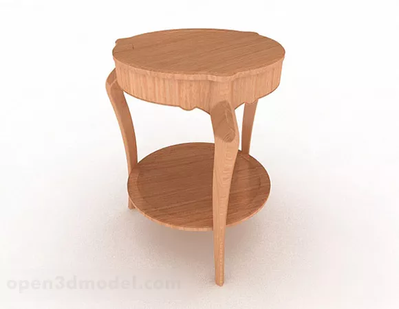Yellow Round Wooden Dining Table 3d model Yellow Round Wooden Dining Table 3d model